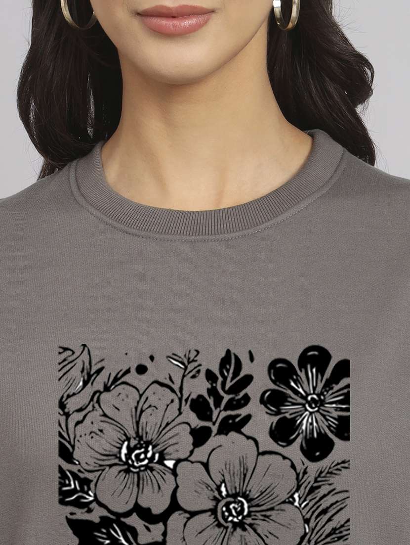 charcoal fleece plain sweatshirt - 22107501 -  Standard Image - 4