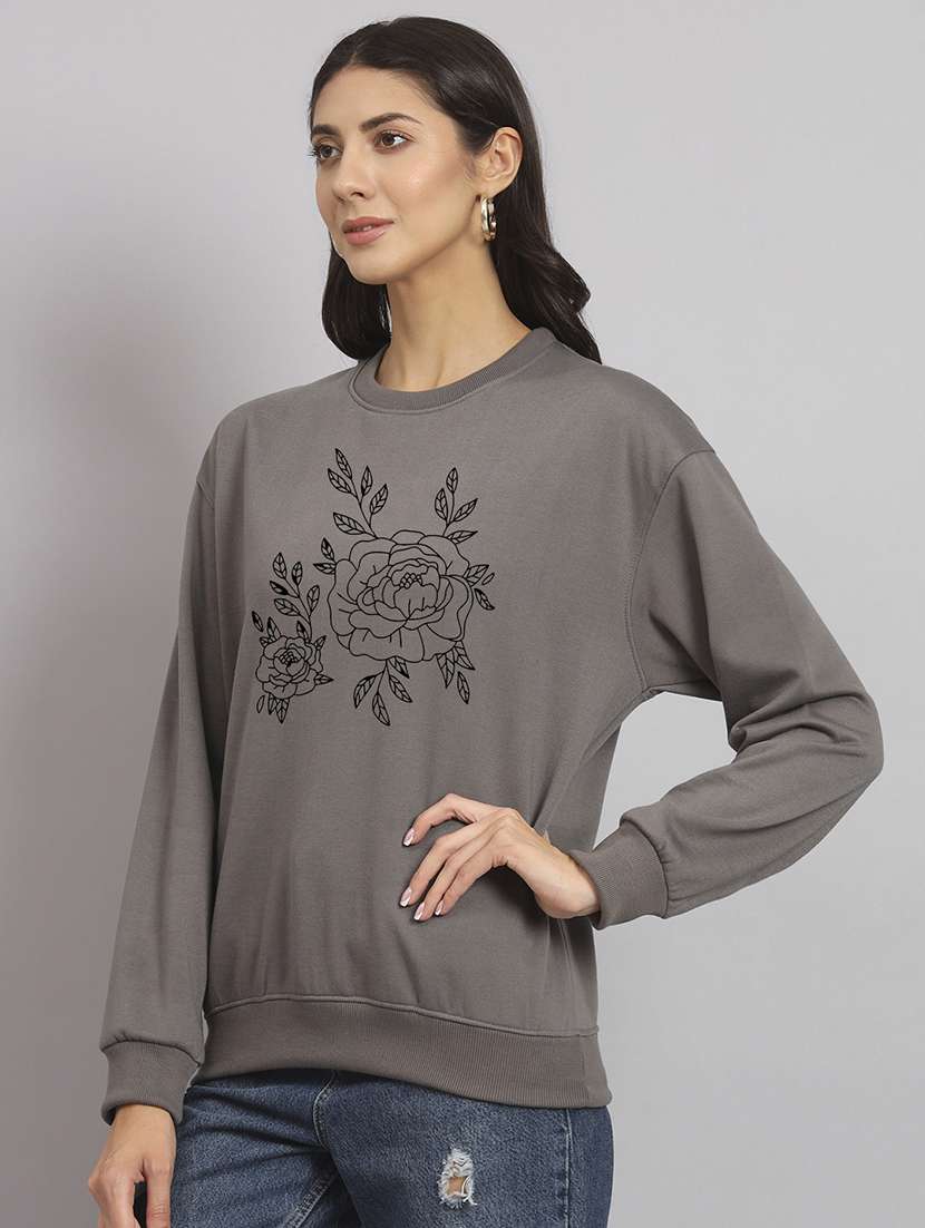 charcoal fleece plain sweatshirt - 22107502 -  Standard Image - 1