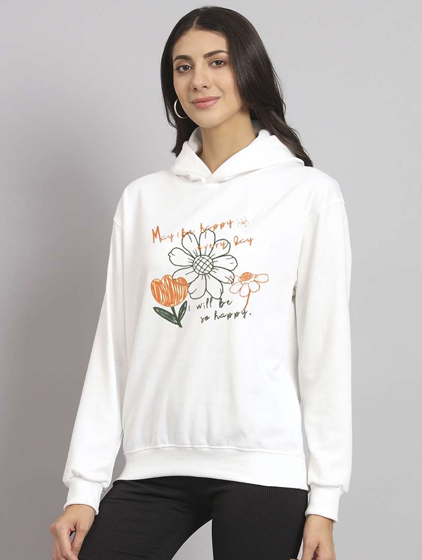 women printed long sleeve hooded sweatshirt - 22107503 -  Standard Image - 1