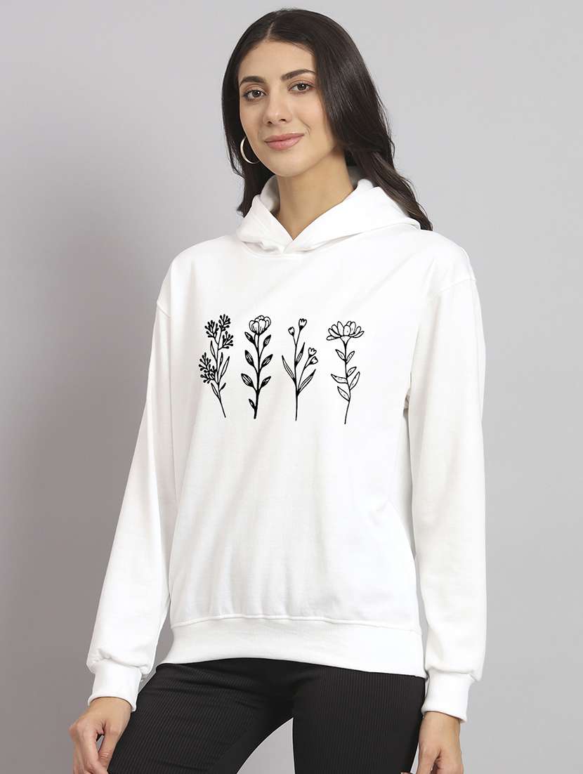 women printed long sleeve hooded sweatshirt - 22107504 -  Standard Image - 1