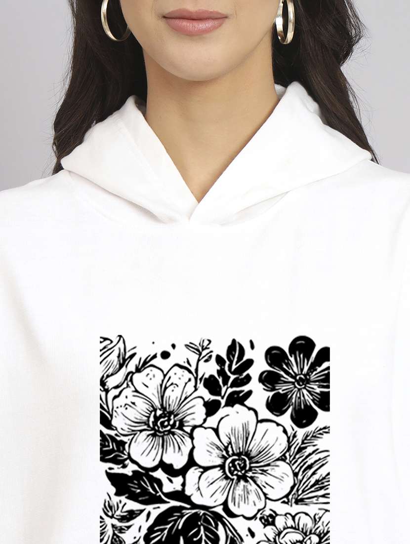 women printed long sleeve hooded sweatshirt - 22107505 -  Standard Image - 4