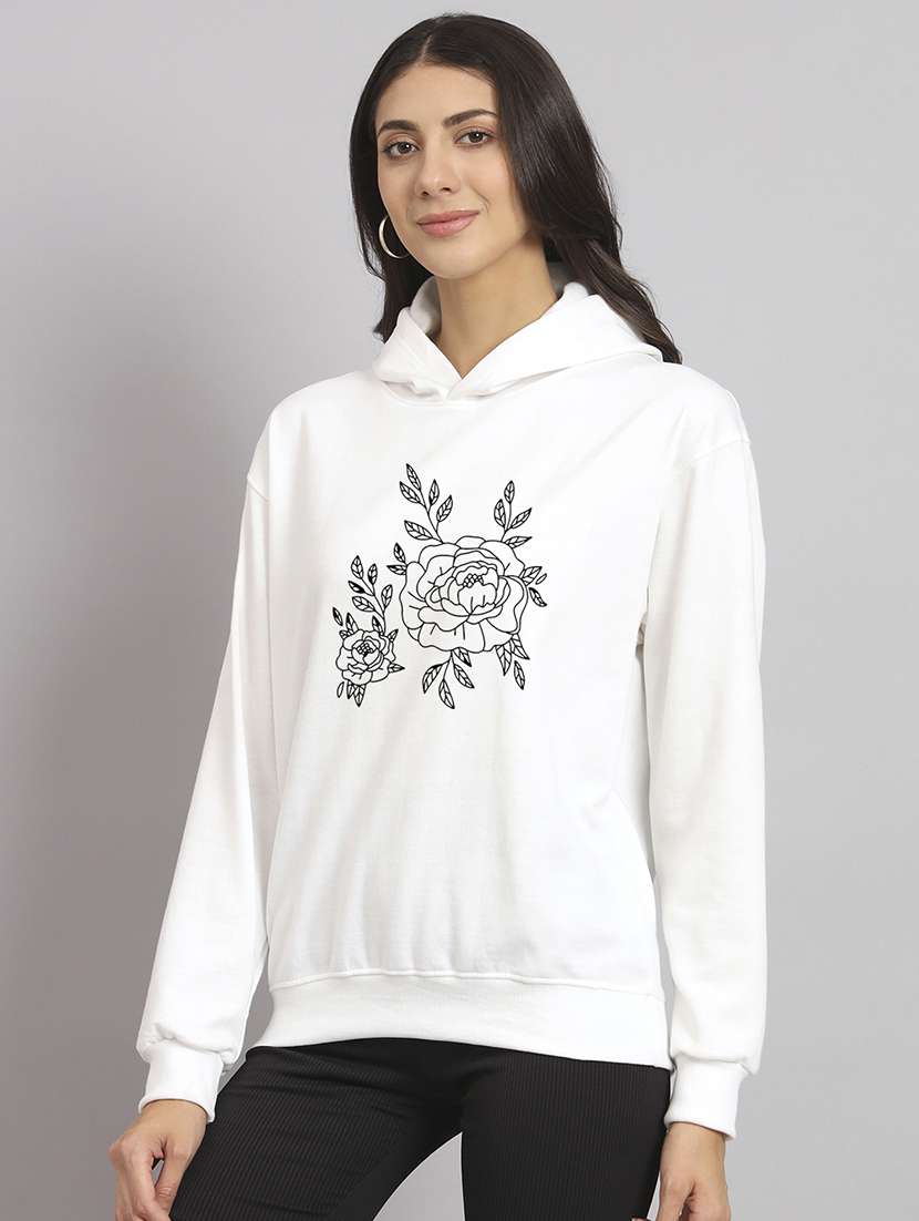women printed long sleeve hooded sweatshirt - 22107506 -  Standard Image - 1