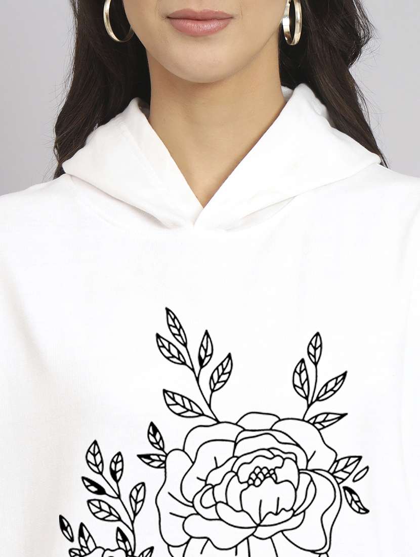 women printed long sleeve hooded sweatshirt - 22107506 -  Standard Image - 4
