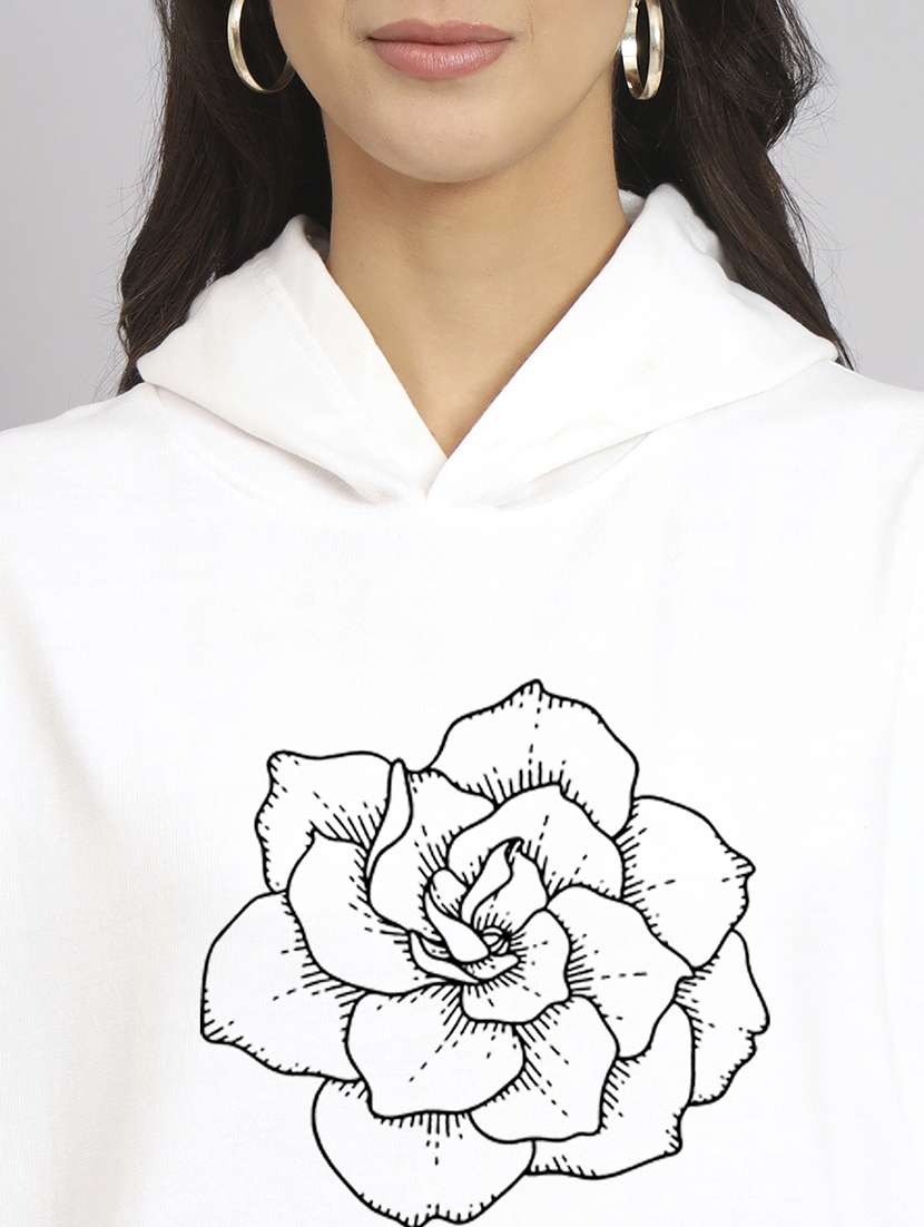 women printed long sleeve hooded sweatshirt - 22107507 -  Standard Image - 4