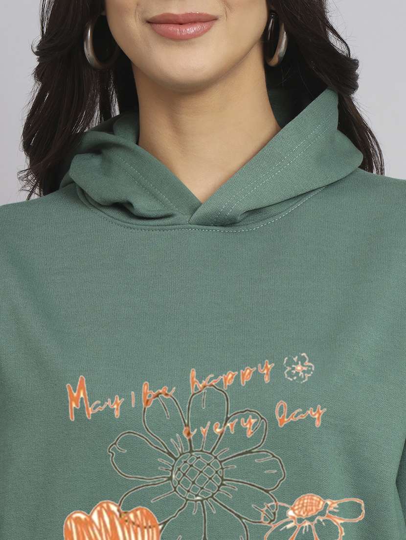 women printed long sleeve hooded sweatshirt - 22107508 -  Standard Image - 4