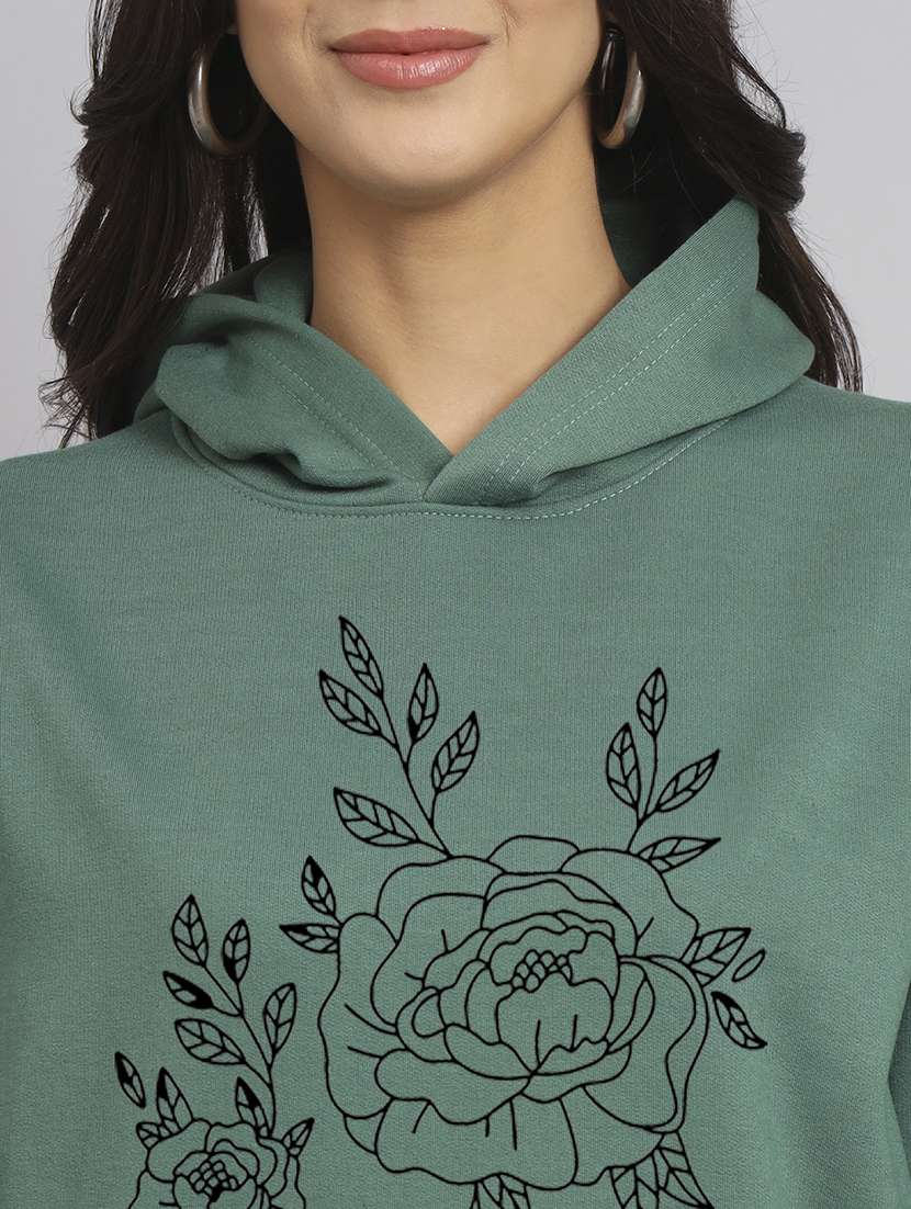 women printed long sleeve hooded sweatshirt - 22107509 -  Standard Image - 4