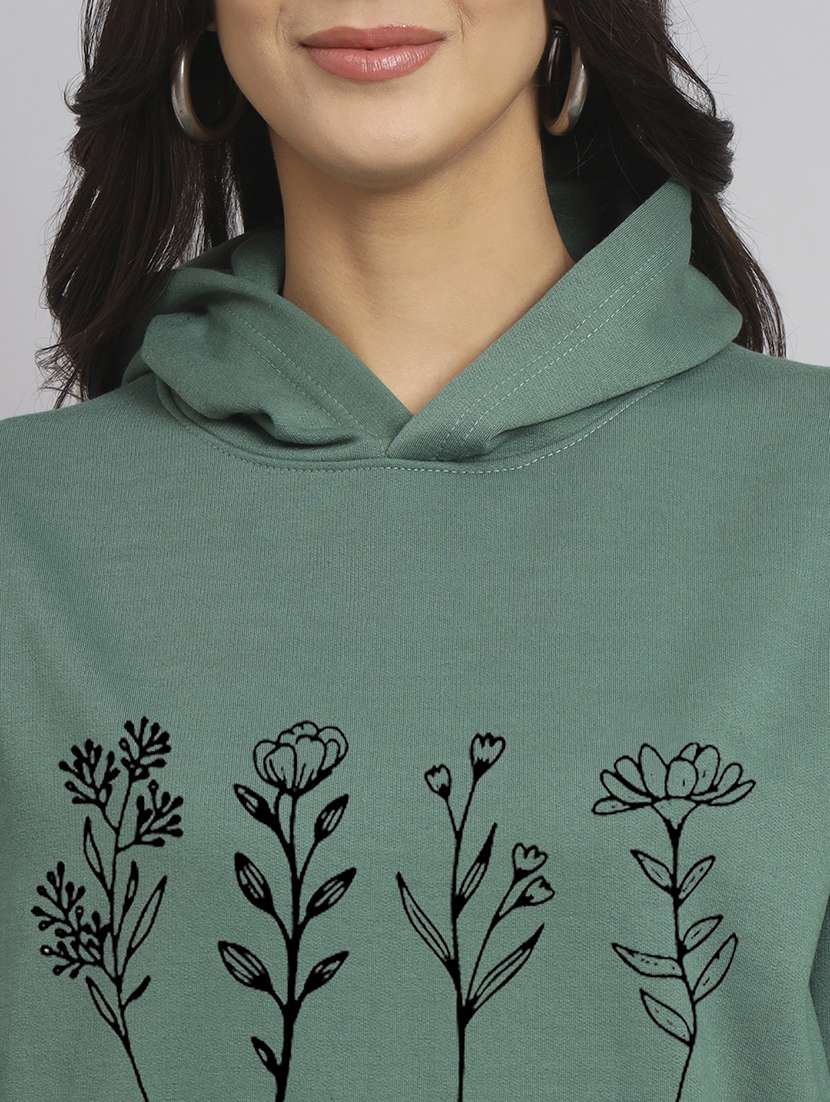 women printed long sleeve hooded sweatshirt - 22107511 -  Standard Image - 4