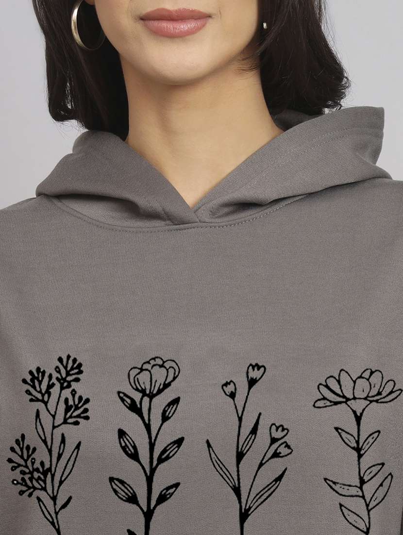 women printed long sleeve hooded sweatshirt - 22107513 -  Standard Image - 4