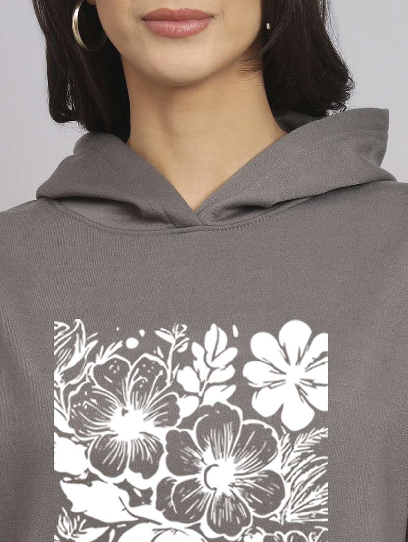 women printed long sleeve hooded sweatshirt - 22107514 -  Standard Image - 4