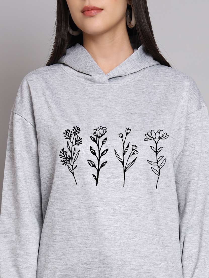 women printed long sleeve hooded sweatshirt - 22107522 -  Standard Image - 4