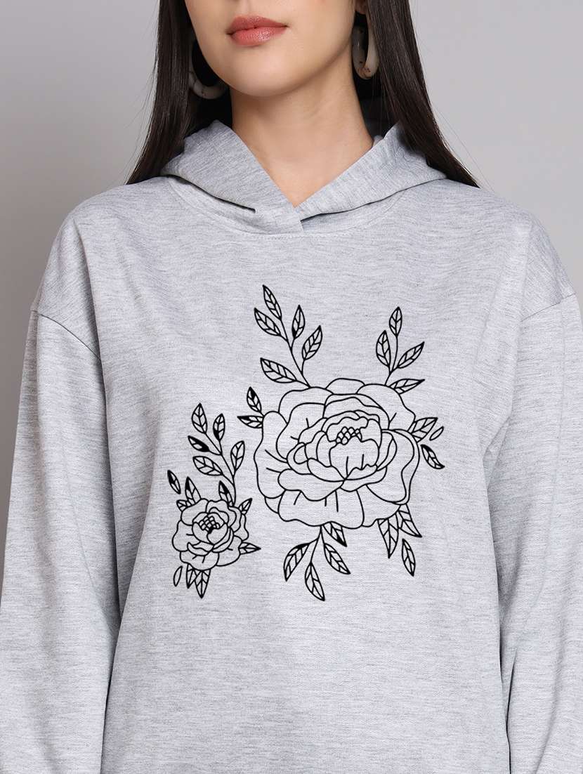 women printed long sleeve hooded sweatshirt - 22107524 -  Standard Image - 4
