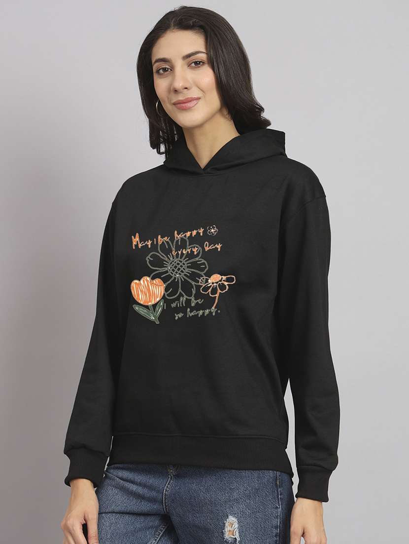 women printed long sleeve hooded sweatshirt - 22107530 -  Standard Image - 1