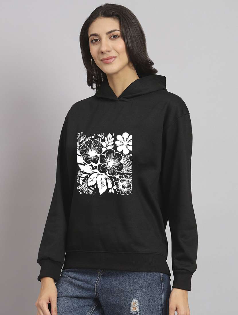 women printed long sleeve hooded sweatshirt - 22107532 -  Standard Image - 1