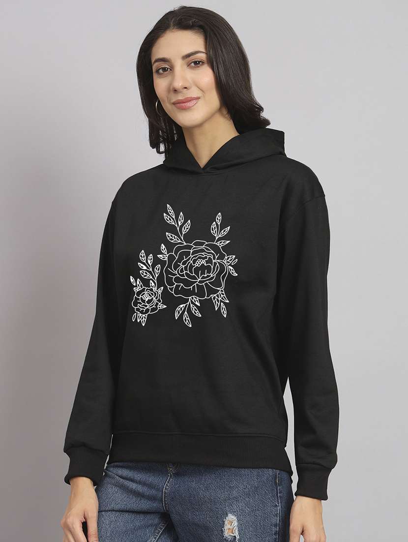 women printed long sleeve hooded sweatshirt - 22107533 -  Standard Image - 1