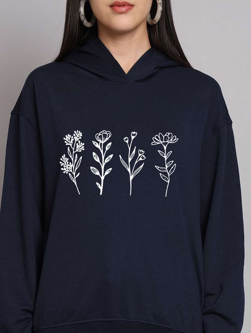 women printed long sleeve hooded sweatshirt - 22107536 -  Standard Image - 4