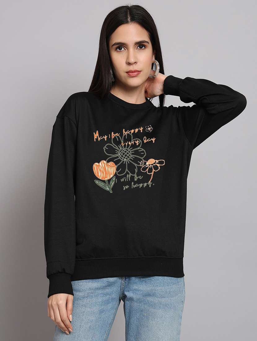 women printed long sleeve sweatshirt