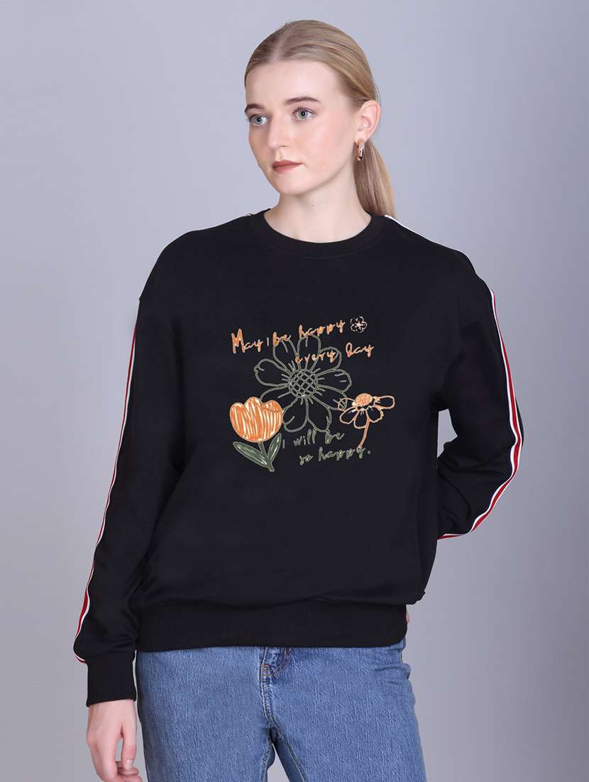 women printed long sleeve sweatshirt
