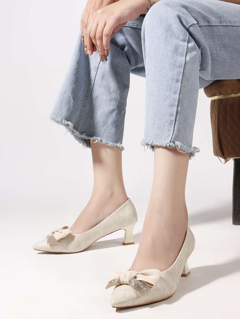 women cream slip on pump - 22107654 -  Standard Image - 1