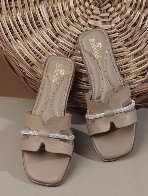 women solid slip on flat sandal - 22107660 -  Standard Image - 0