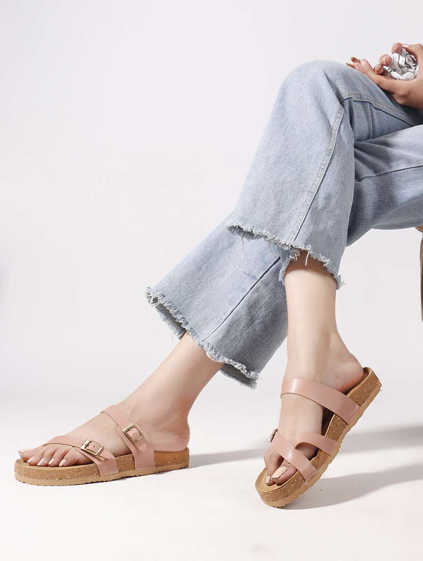 women solid slip on flat sandal - 22107670 -  Standard Image - 1