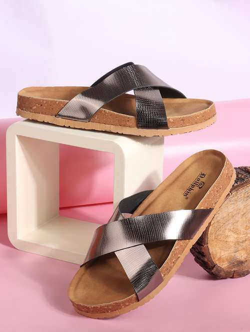 women solid slip on flat sandal - 22107672 - Standard Image - 0