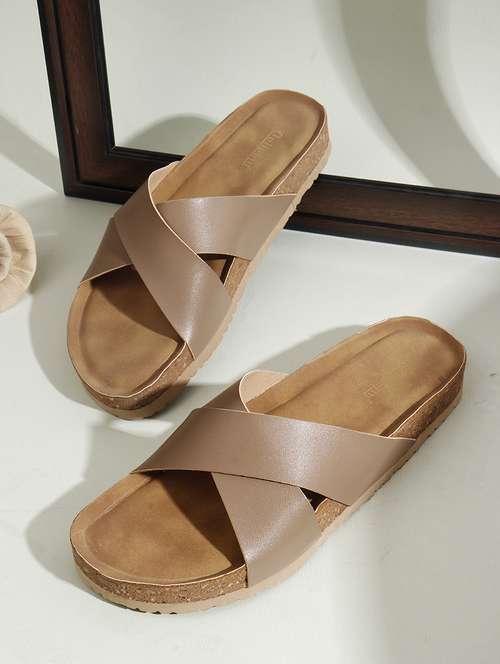 women solid slip on flat sandal - 22107674 - Standard Image - 0