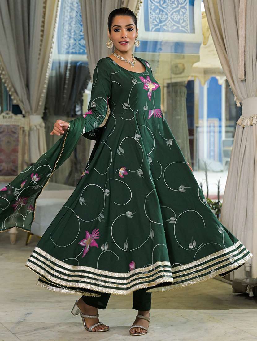 women floral printed long sleeve kurta pant with dupatta set - 22107703 -  Standard Image - 1