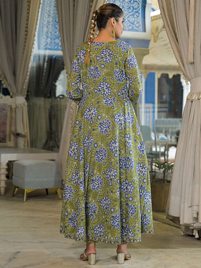 women floral three quarter sleeve kurta pant with dupatta set - 22107709 -  Standard Image - 4