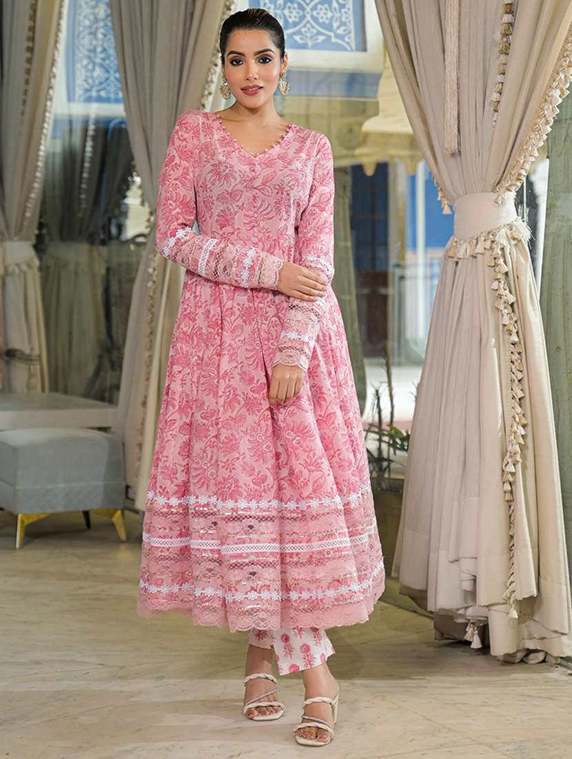 women floral long sleeve kurta pant with dupatta set - 22107710 -  Standard Image - 1