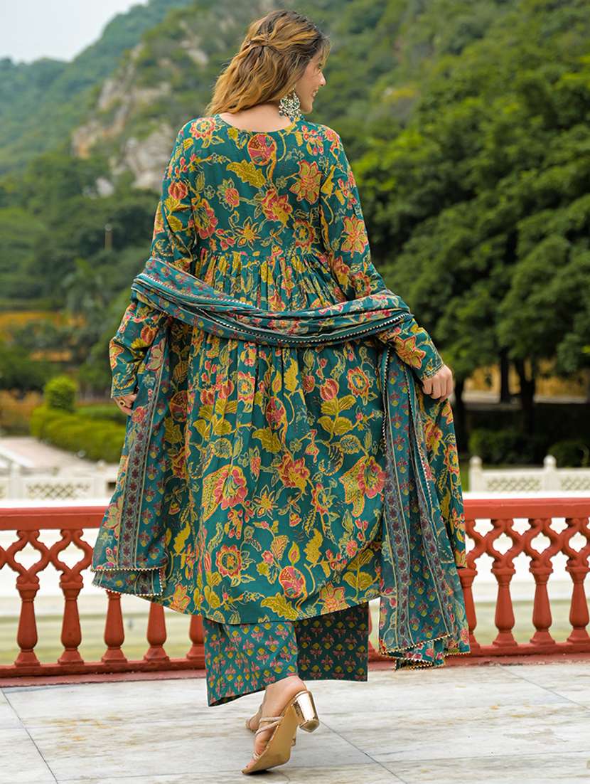 women floral long sleeve kurta pant with dupatta set - 22107722 -  Standard Image - 4