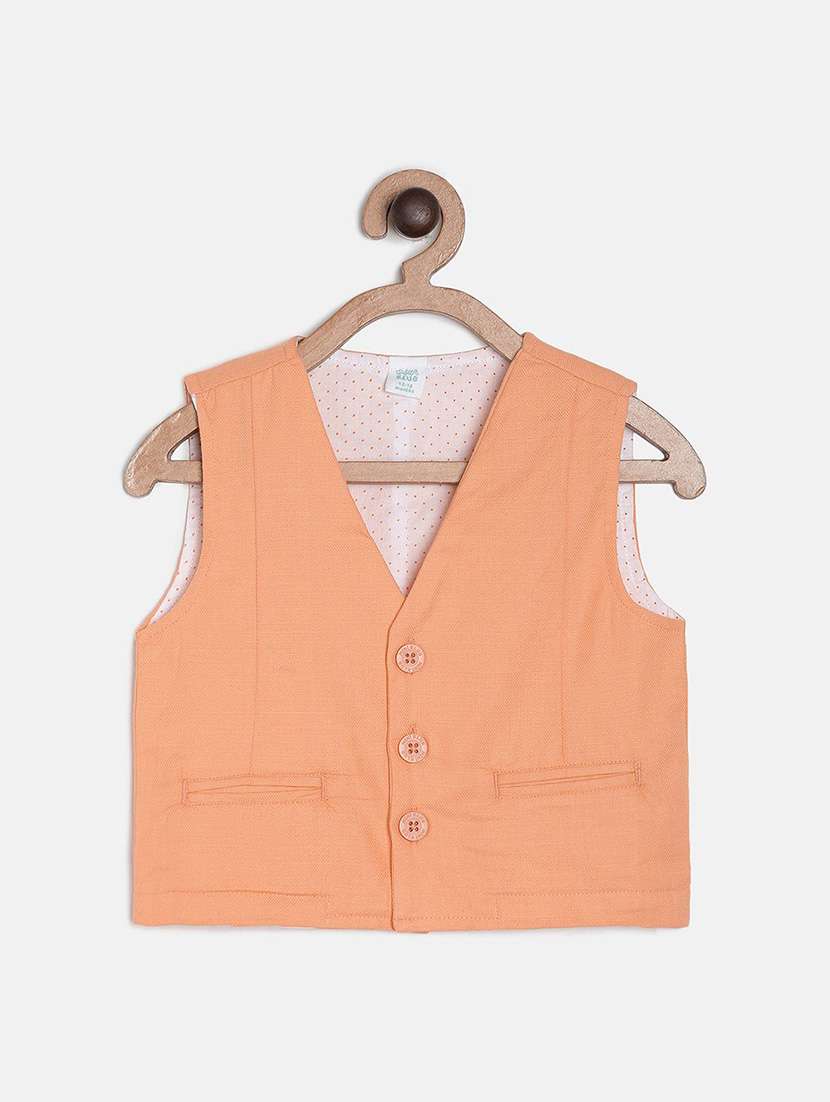 boys solid sleeveless waistcoat