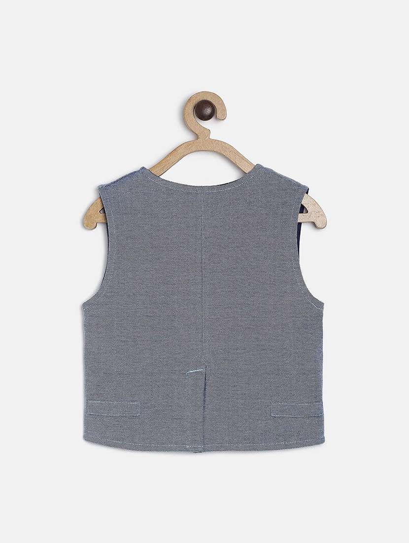 boys solid sleeveless waistcoat jacket - 22107731 -  Standard Image - 1
