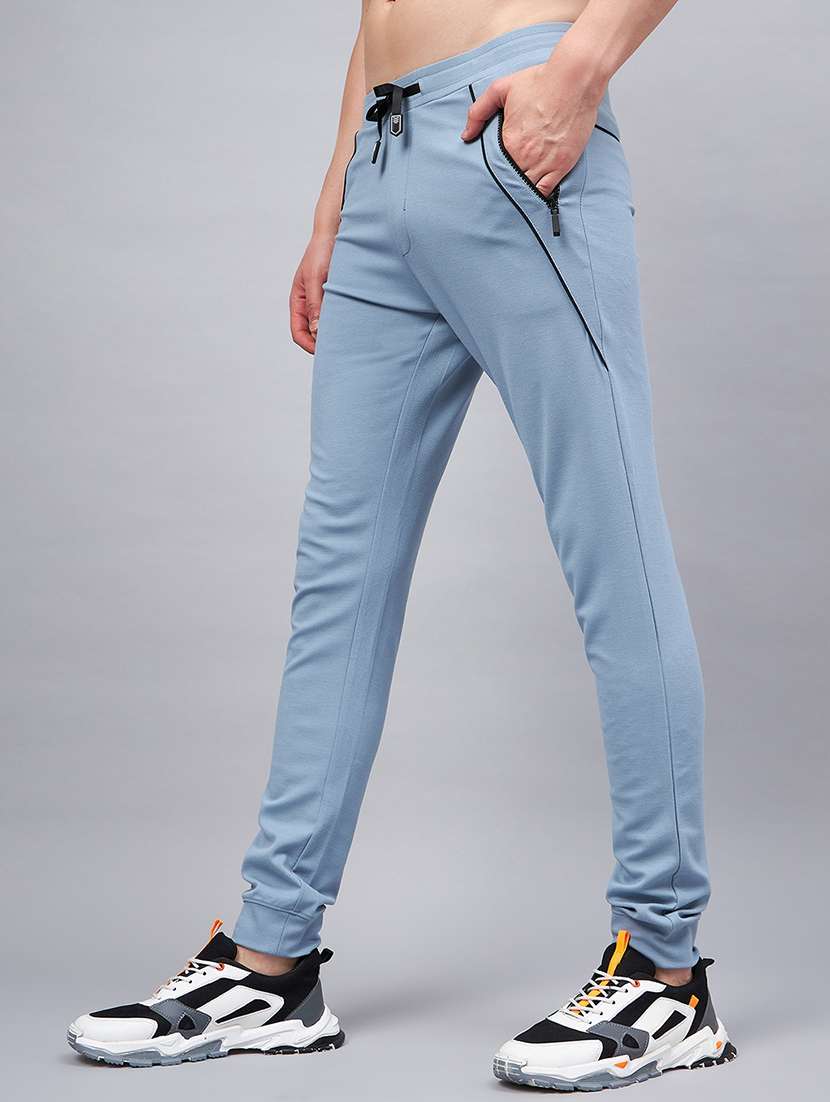 men solid mid rise regular fit full length track pant - 22107747 -  Standard Image - 1