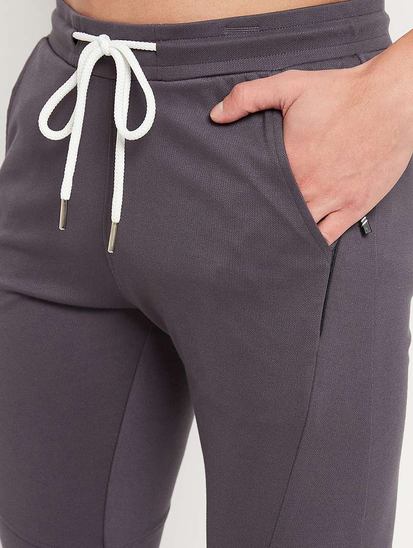 men solid mid rise full length track pant - 22107754 - Standard Image - 4