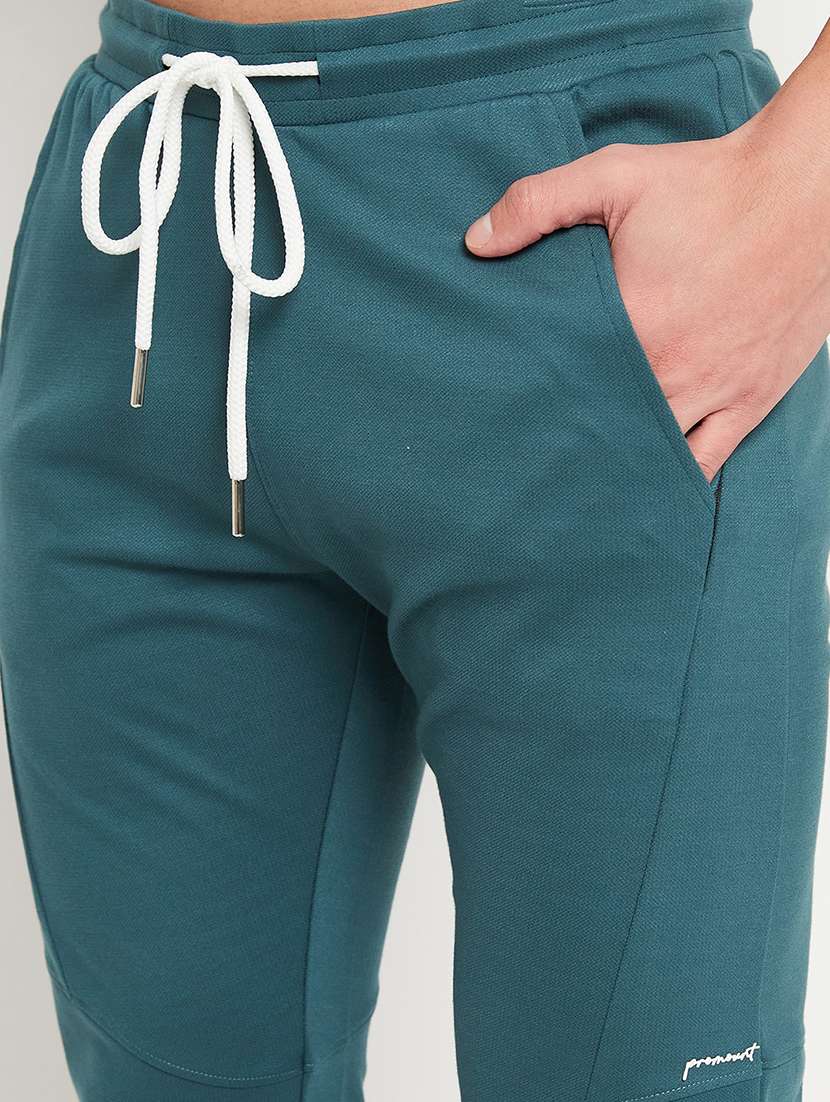 men solid mid rise full length track pant - 22107755 -  Standard Image - 4