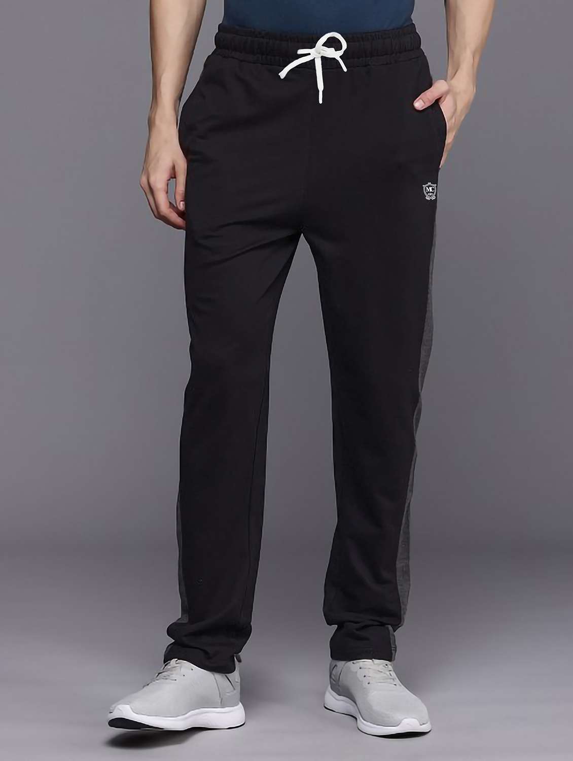 men side taped mid rise full length track pant - 22107757 - Standard Image - 1
