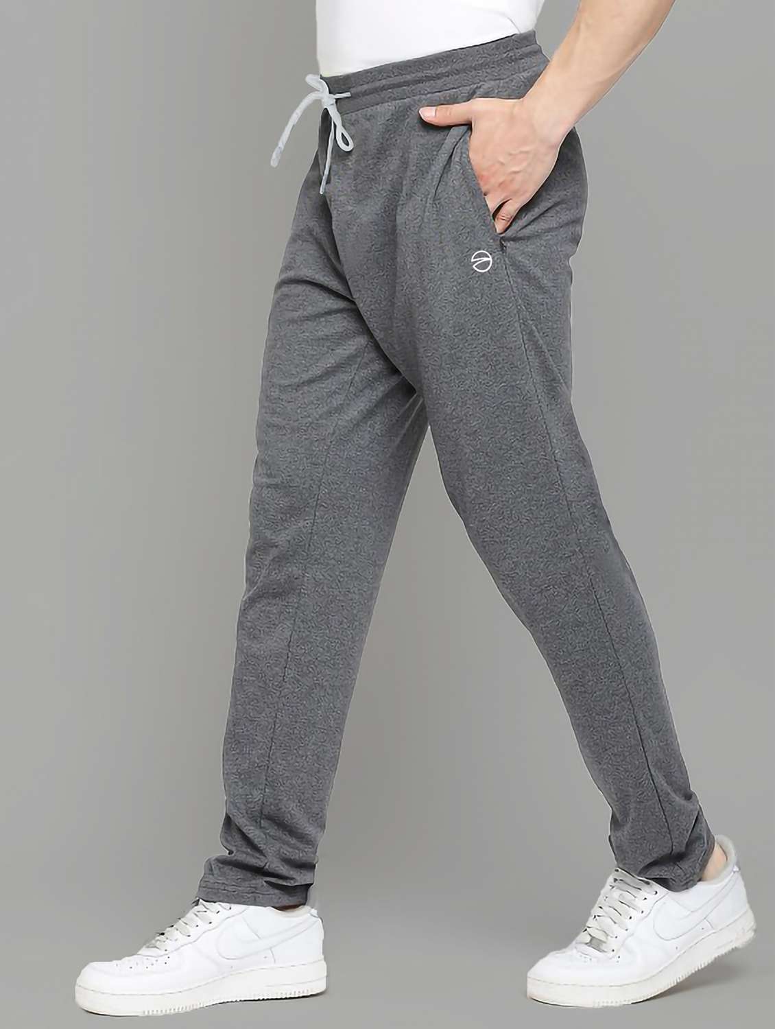 men solid mid rise full length track pant - 22107761 -  Standard Image - 1