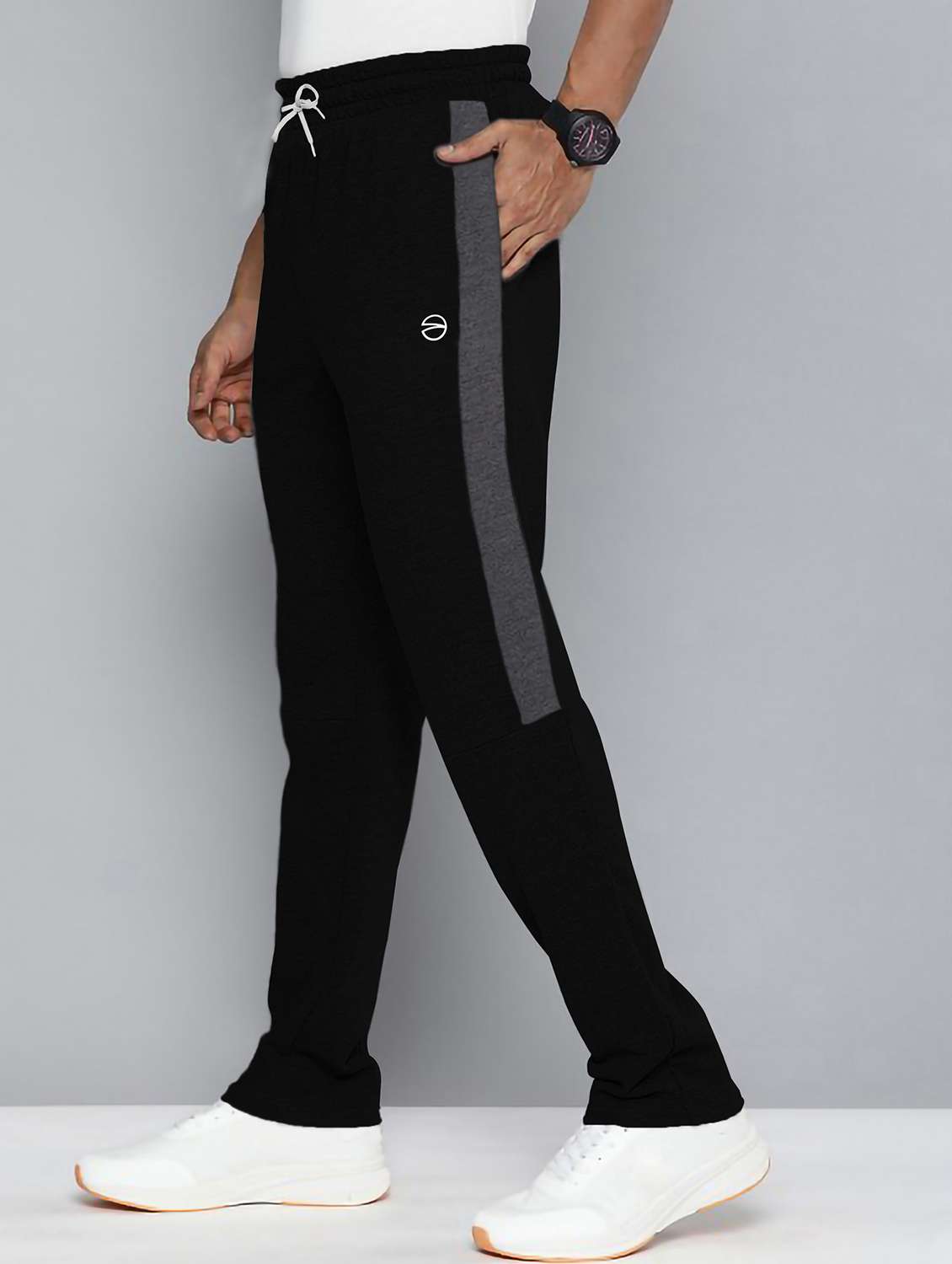 men side taped mid rise full length track pant - 22107763 - Standard Image - 1