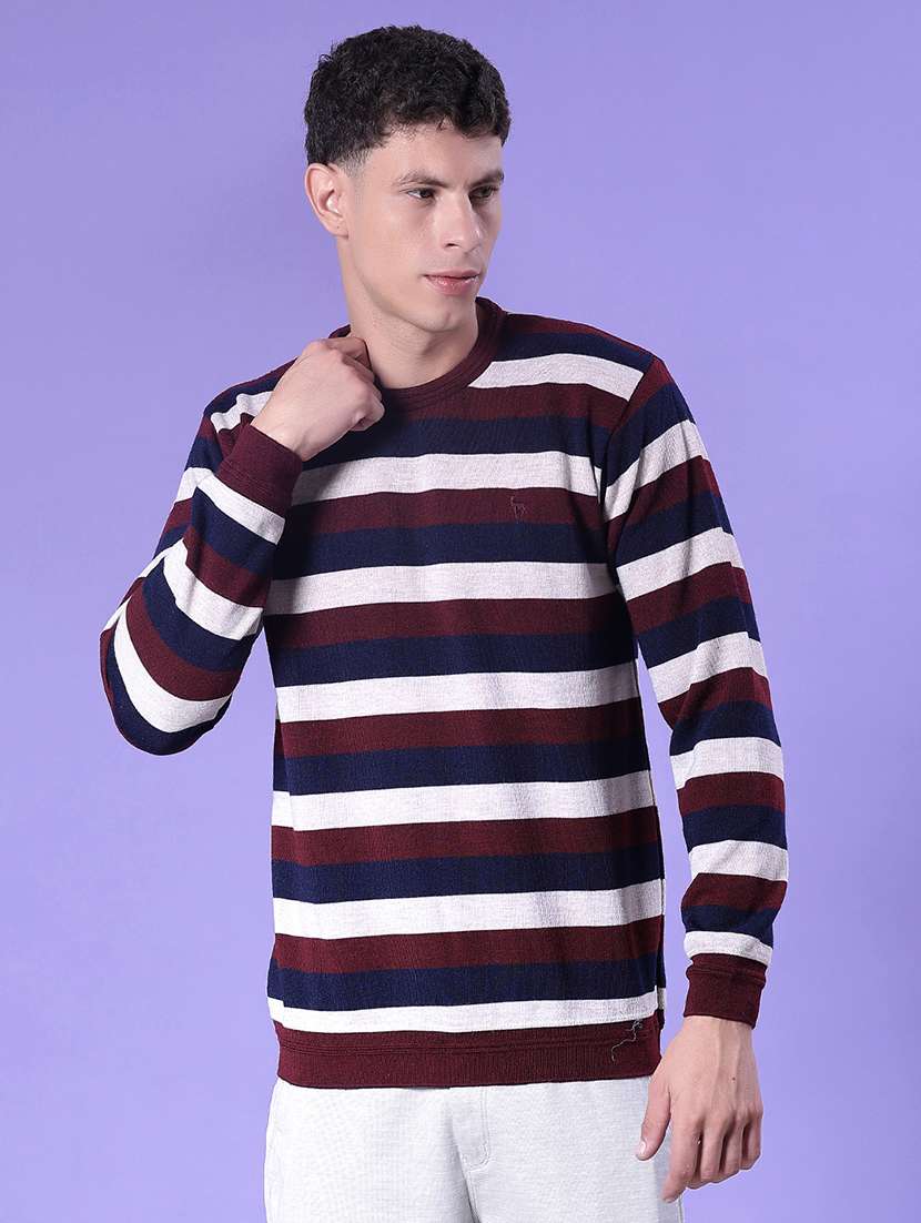 men striped long sleeve regular fit pullover - 22107834 -  Standard Image - 1