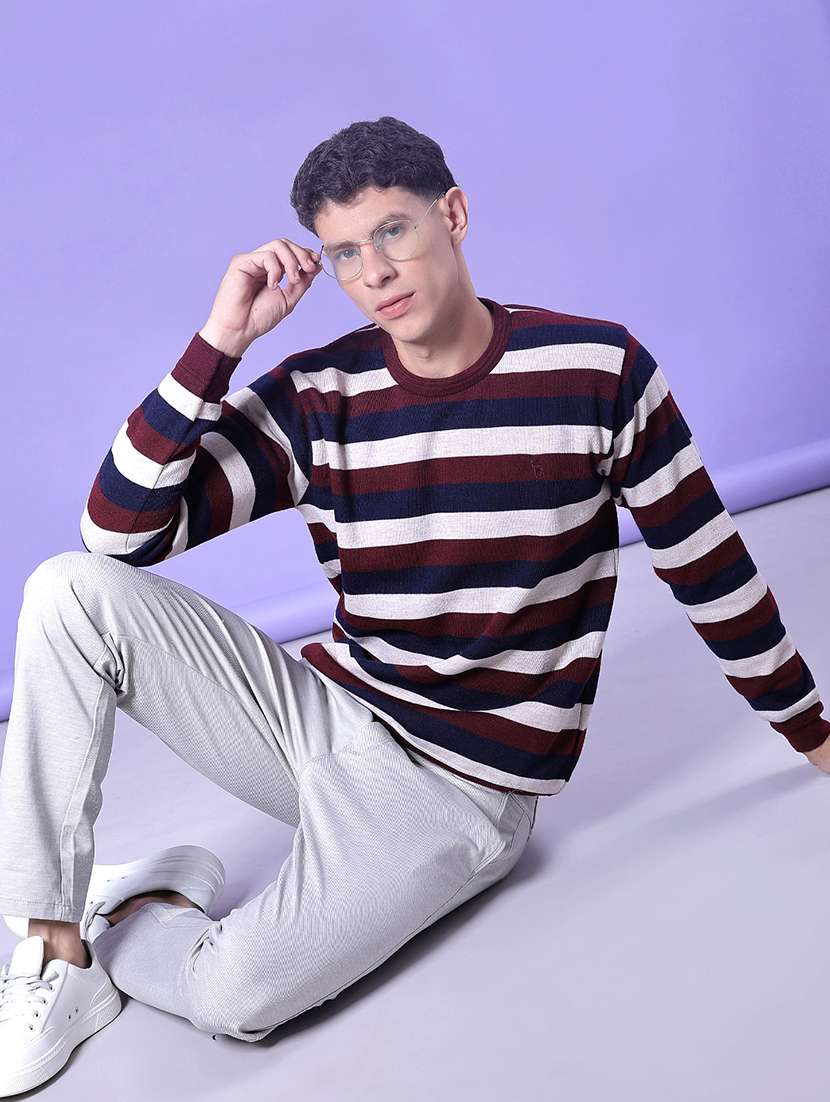 men striped long sleeve regular fit pullover - 22107834 -  Standard Image - 4