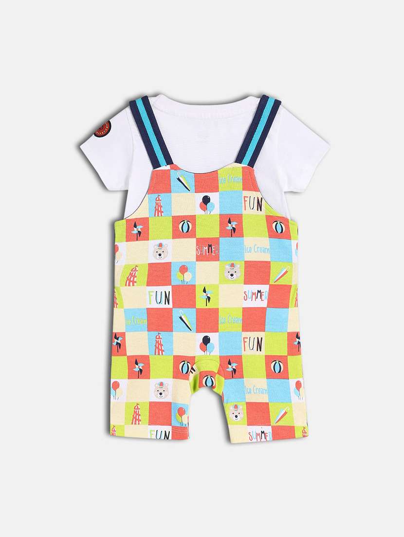 boys printed t-shirt and dungree set - 22107879 -  Standard Image - 1