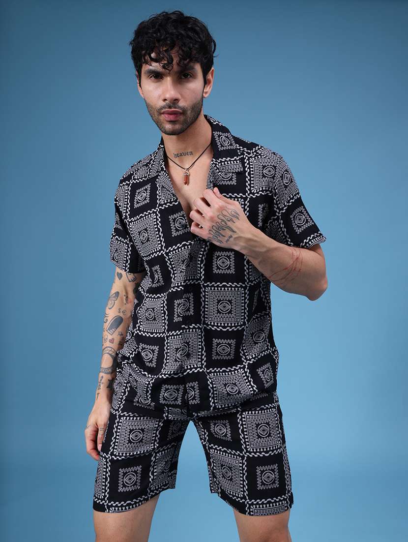 men printed short sleeve regular fit shirt - 22108045 -  Standard Image - 1