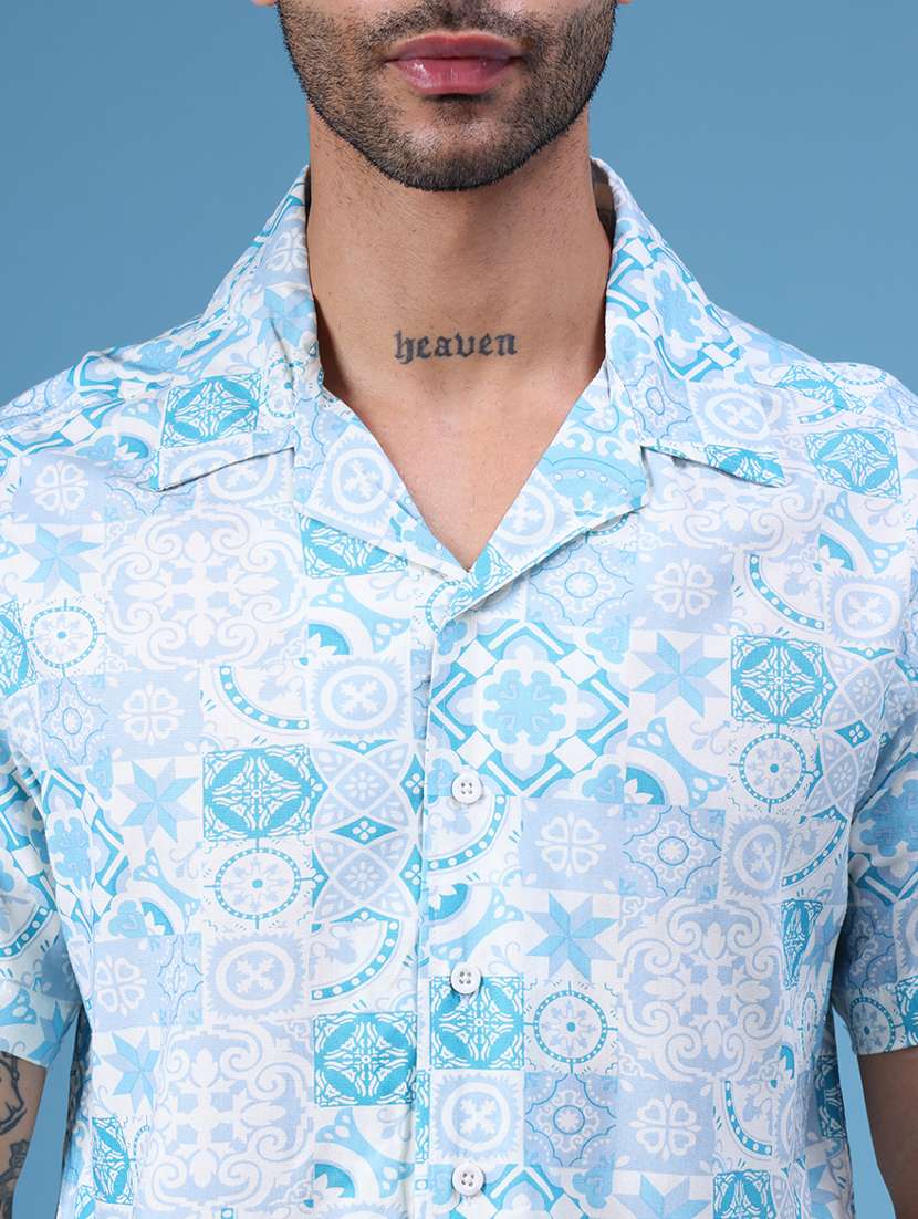 men printed short sleeve regular fit shirt - 22108046 -  Standard Image - 4