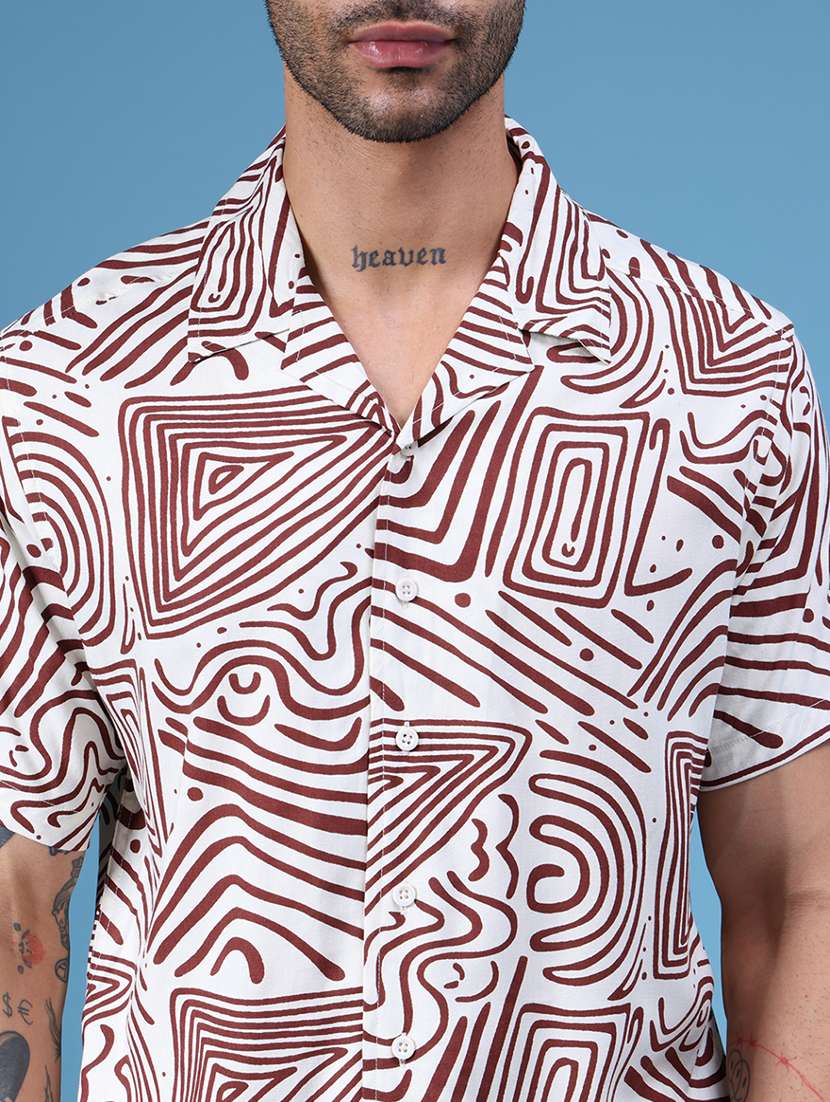 men printed short sleeve regular fit shirt - 22108047 -  Standard Image - 4