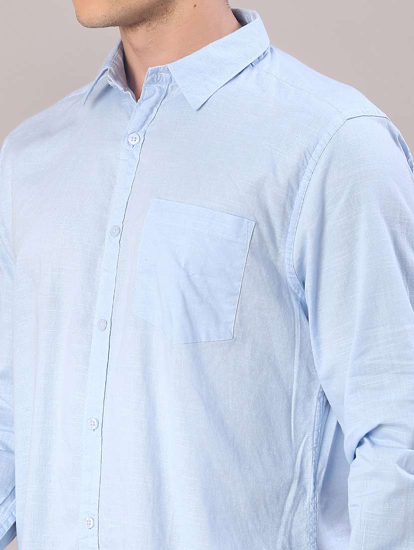 men solid long sleeve regular fit casual shirt - 22108052 -  Standard Image - 4