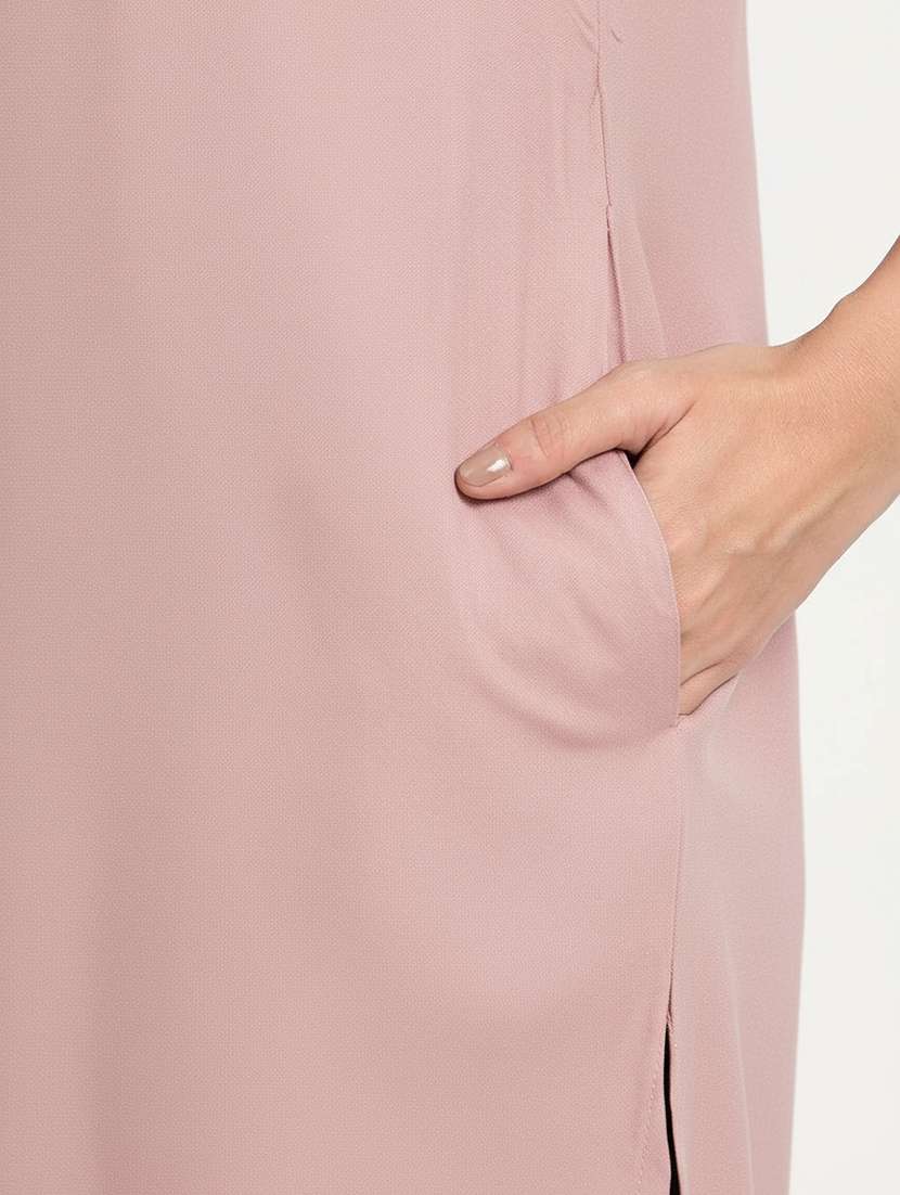 women solid mandarin neck tunic - 22108055 -  Standard Image - 4