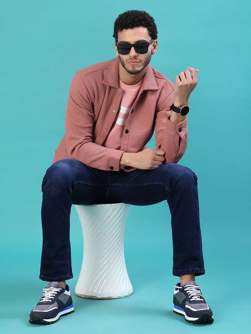 men solid long sleeve regular fit shacket - 22108057 -  Standard Image - 4