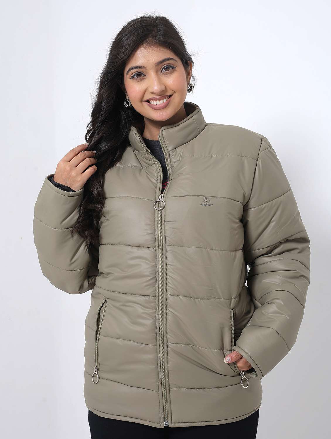 women printed long sleeve quilted jacket - 22108146 -  Standard Image - 1