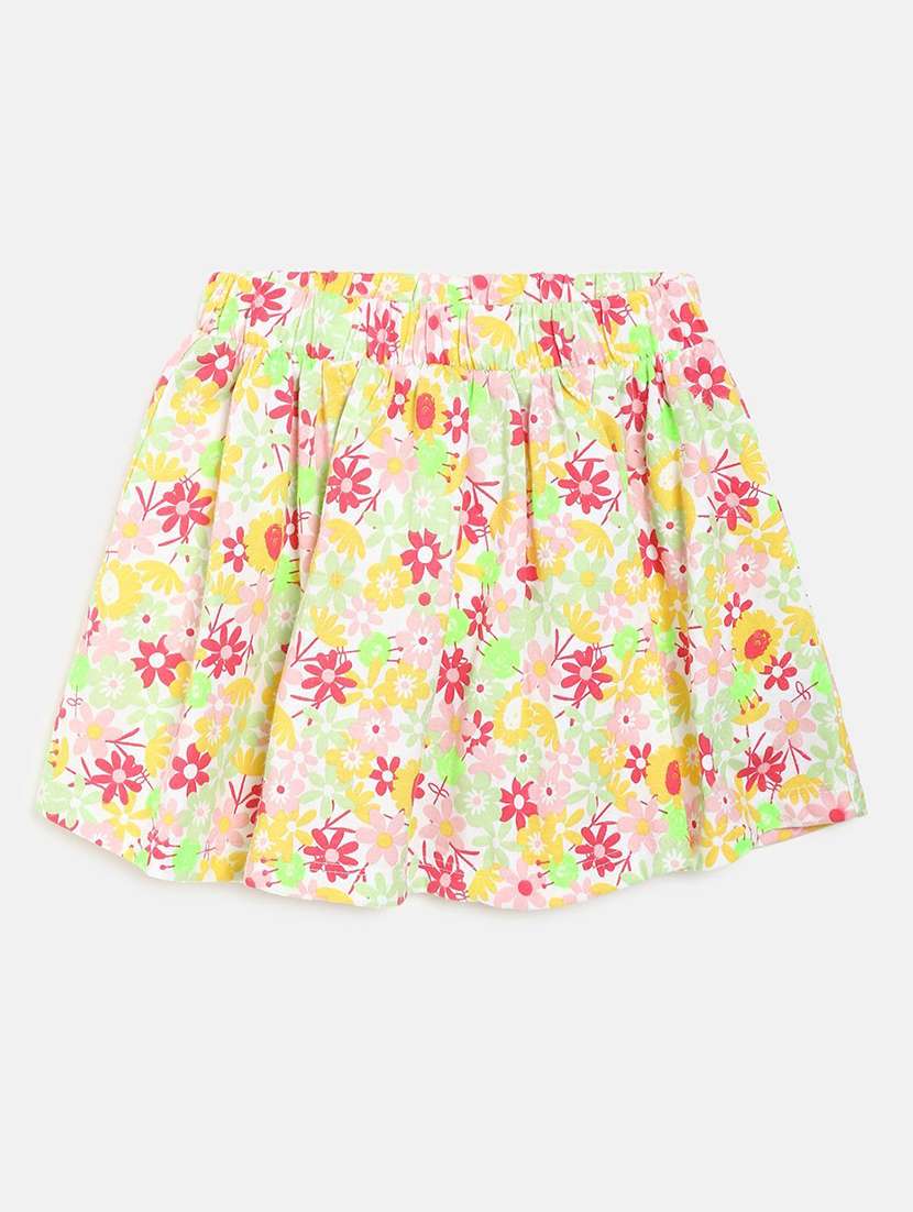 girls floral printed round neck playsuit with skirt - 22108217 -  Standard Image - 4