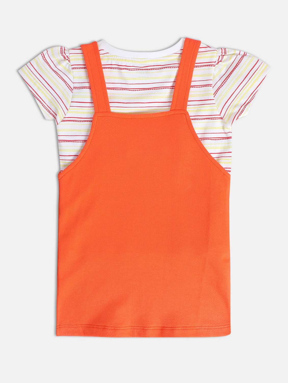 girls printed round neck dungaree dress - 22108222 -  Standard Image - 1